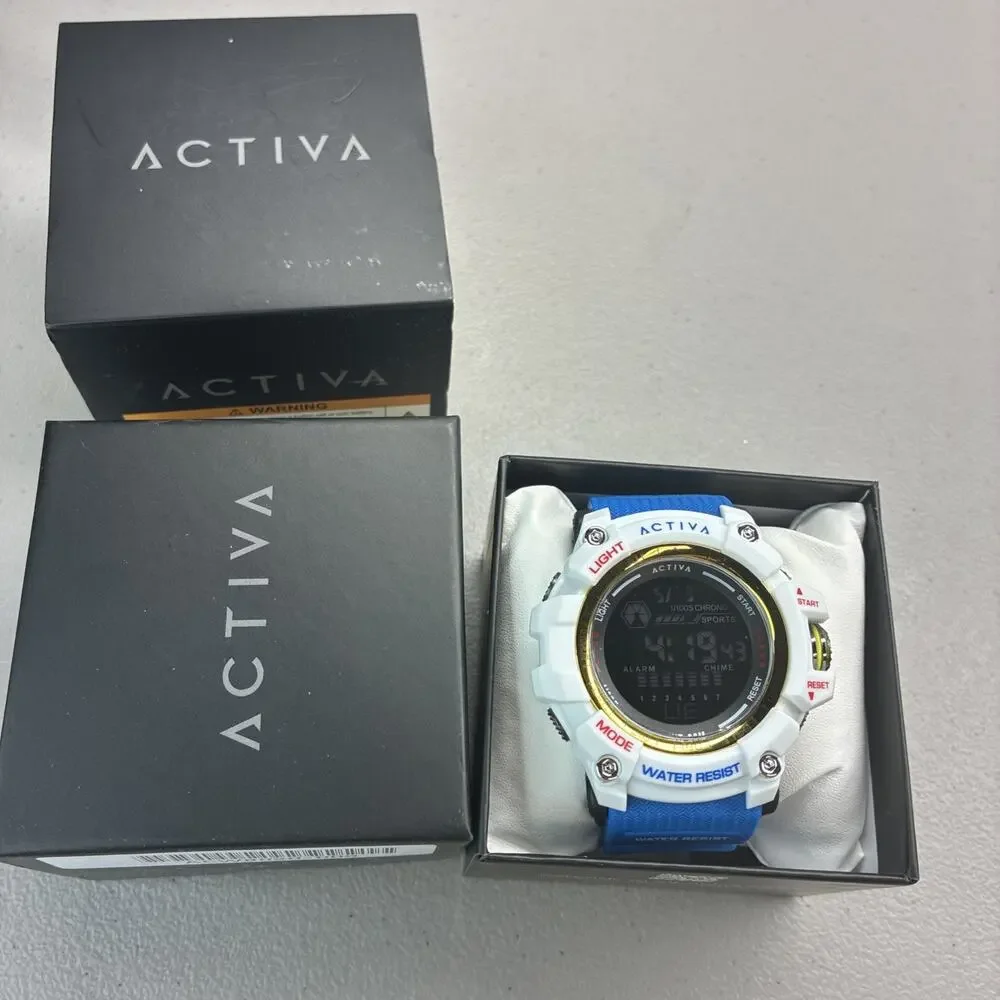 Activa X Invicta Men's Digital Sports Watch Blue White 56mm ACW8020-009